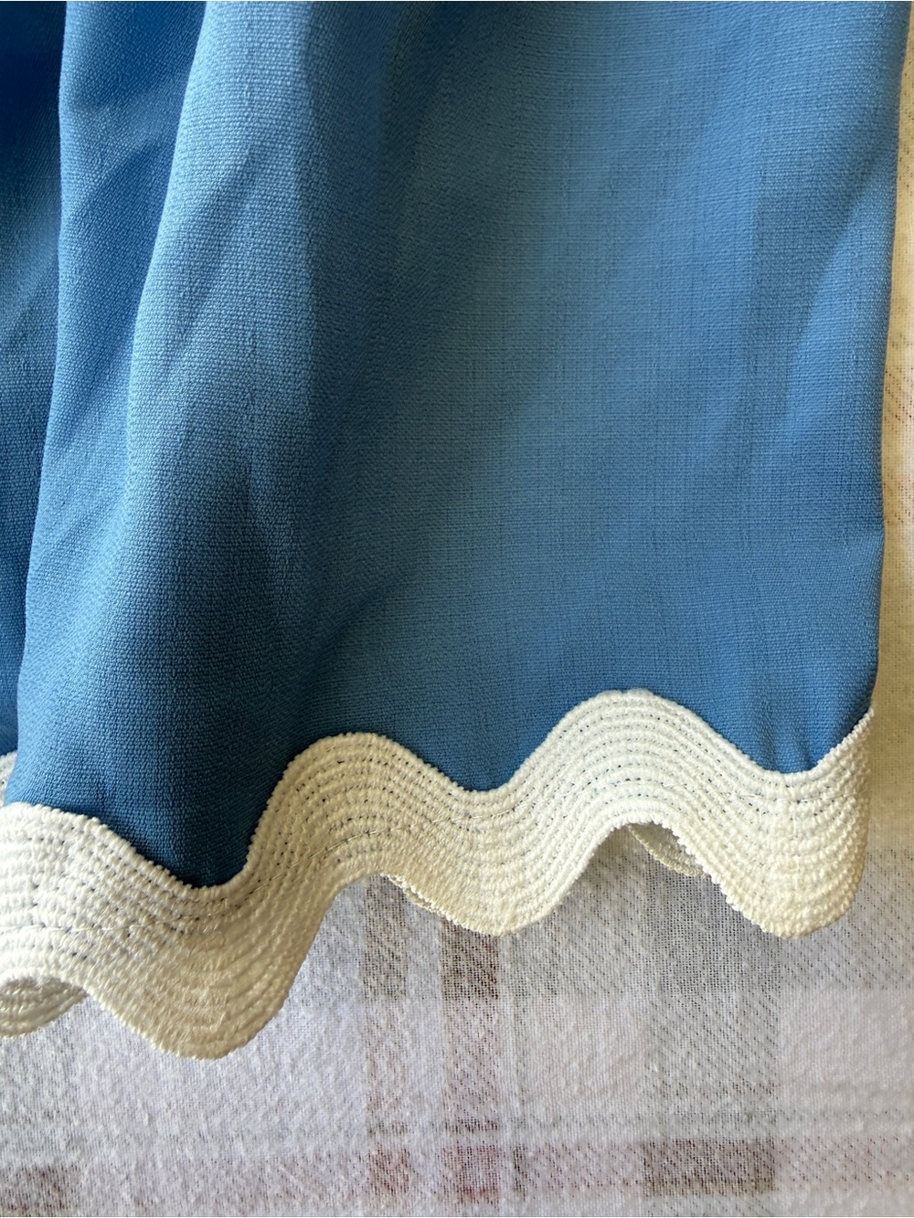 Rare handmade coastal cowgirl Maxi Dress with White ric-rac Scallop Trim - Picture 7 of 12